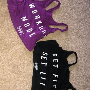 Two Victoria Secret/PINK workout tops